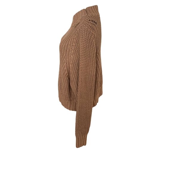 Chunky Knit Camel Sweater DRA Los Angeles Womens Pullover Medium Cotton/Acrylic - Picture 2 of 5